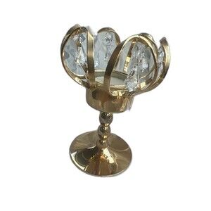 Weinfurtner Gold Plated Crystal Chandelier Candle Holder Brass Crystal Germany